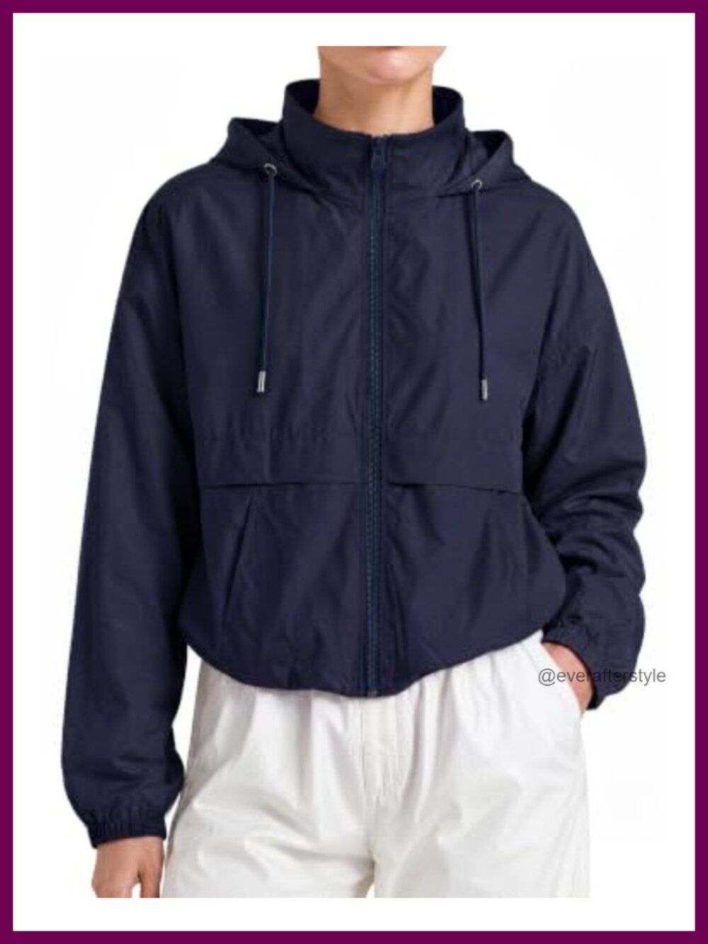 Women's Lightweight Windbreaker Zip Up Hoodie Water Resistant UV Protection
